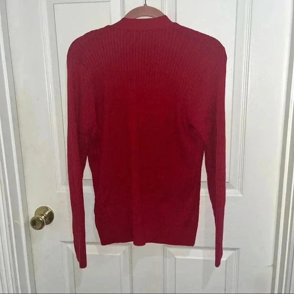 Jeanne Pierre button up red sweater / sz lg - Picture 3 of 3